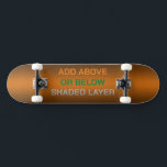 A oder B Schattenbereich Skateboard<br><div class="desc">Die orangefarbene Rückseite ist farblich ausgewählt,  sodass Sie die Farbe auswählen können. Kann über oder unter dem dunklen schattigen Bereich an den Seiten hinzufügen. Alle drei Textschichten entfernen.</div>
