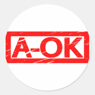 A-OK-Briefmarke Runder Aufkleber