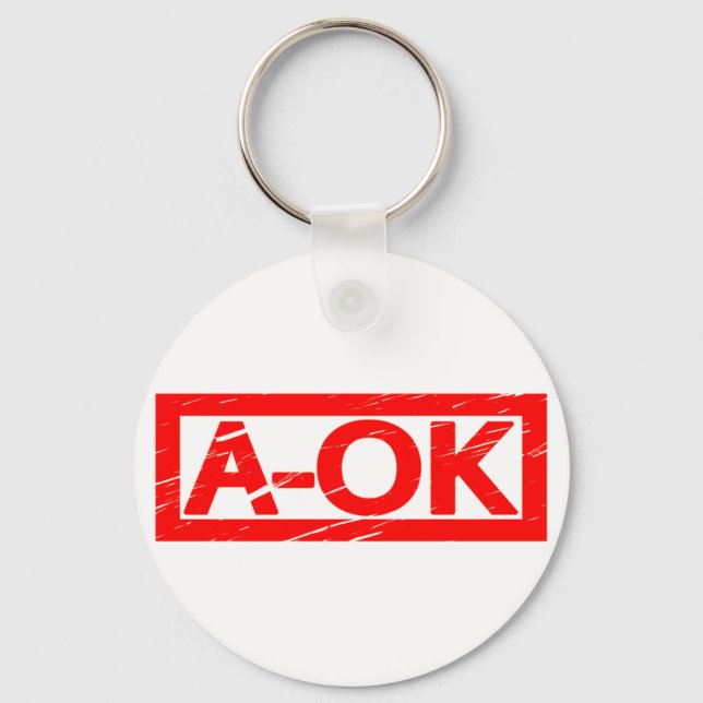 A-OK-Briefmarke Schlüsselanhänger (Vorderseite)