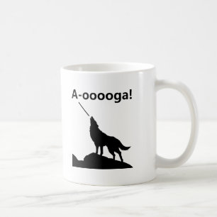 "A-OOOOOOGA!" Lustiger Wolf-Becher Kaffeetasse