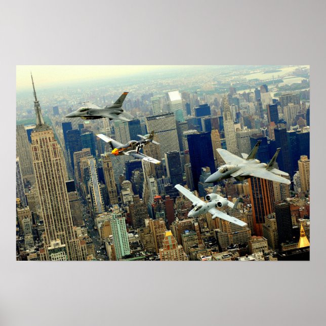 A P-51 Mustang, F-16 Falken, F-15 Adler, Poster (Vorne)