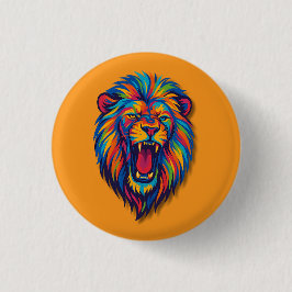 A PAINTED LION button
