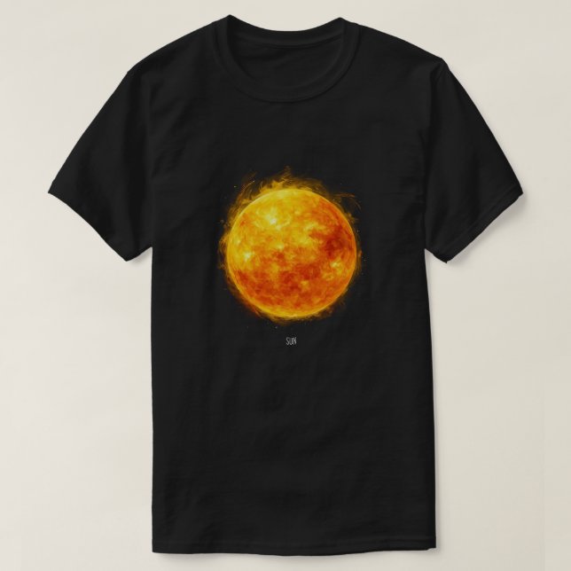 A painting of the sun in a space T-Shirt (Design vorne)