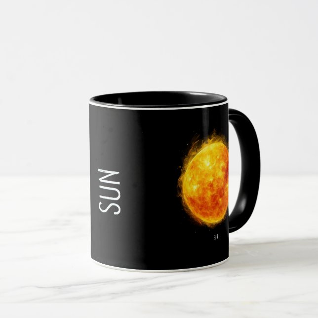 A painting of the sun in a space tasse (VorderseiteRechts)