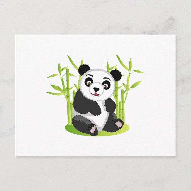 A Panda und sein Bambus Postkarte (Vorderseite)