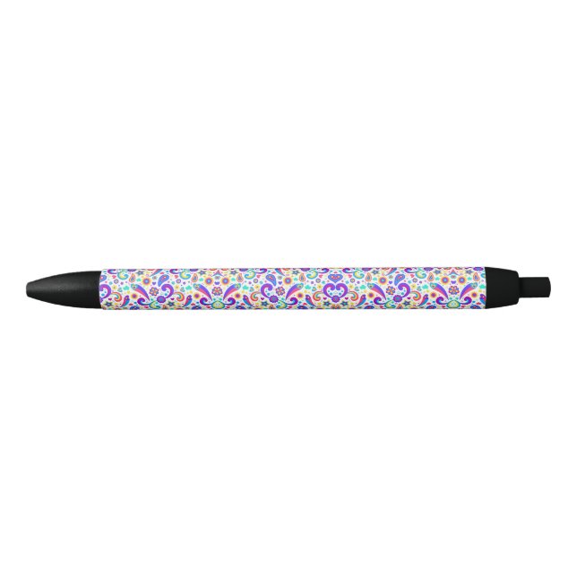 A pen with a vibrant floral pattern on its barrel  kugelschreiber (Vorderseite)