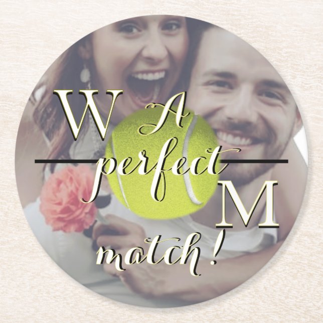 A Perfect Match Paper Coaster Runder Pappuntersetzer (Vorderseite)