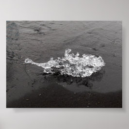 A piece of Ice in the Diamond beach Poster