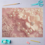 A Pink Pearl and Lace Series Design #3 Seidenpapier<br><div class="desc">A Pink Pearl and Lace Series Design Delicate, romantic, and effortlessly elegant, this tissue paper features a soft pink backdrop adorned with luminous pearl accents and intricate lace detailing. Inspired by vintage femininity and timeless bridal style, the design blends graceful textures with a gentle blush palette to create a refined...</div>