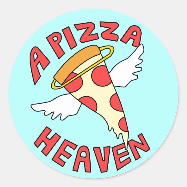 A Pizza Heaven Runder Aufkleber (Vorderseite)