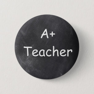 A Plus Teacher Chalkboard Design Geschenk Idee Button