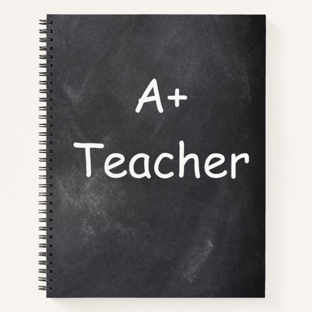 A Plus Teacher Chalkboard Design Geschenk Idee Notizbuch (Vorderseite)