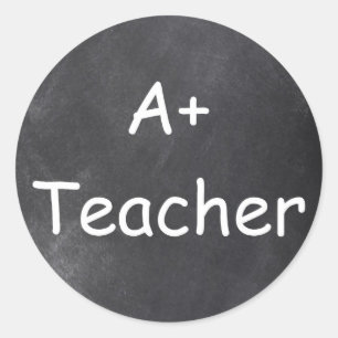 A Plus Teacher Chalkboard Design Geschenk Idee Runder Aufkleber