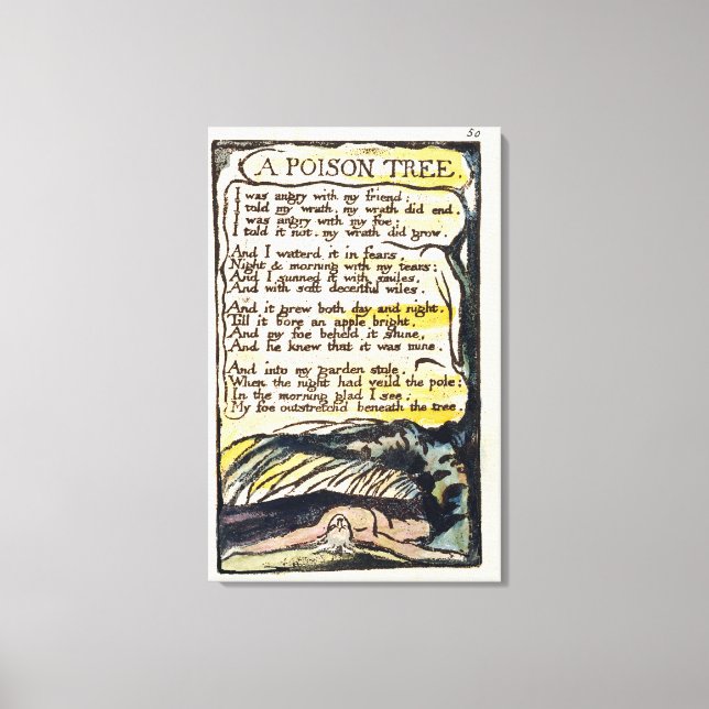 'A Poison Tree', Platte 50 (Bentley 49) von 'Songs Leinwanddruck (Vorderseite)