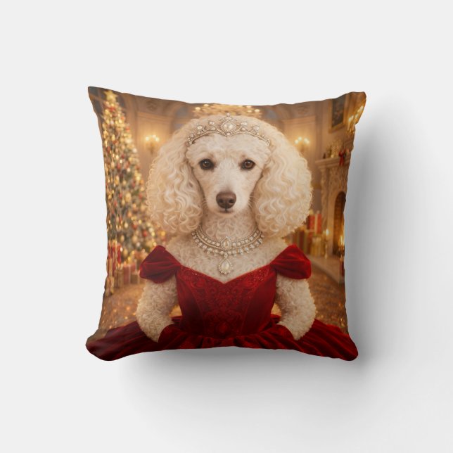 A Poodle Christmas Holiday  Kissen (Vorderseite)