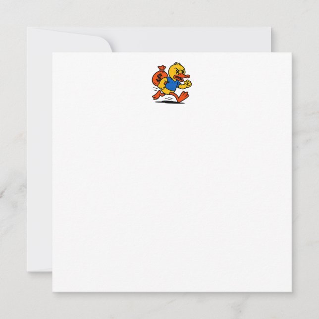 A POP ART STYLE THIEF DUCK Thank You Card Dankeskarte (Vorderseite)