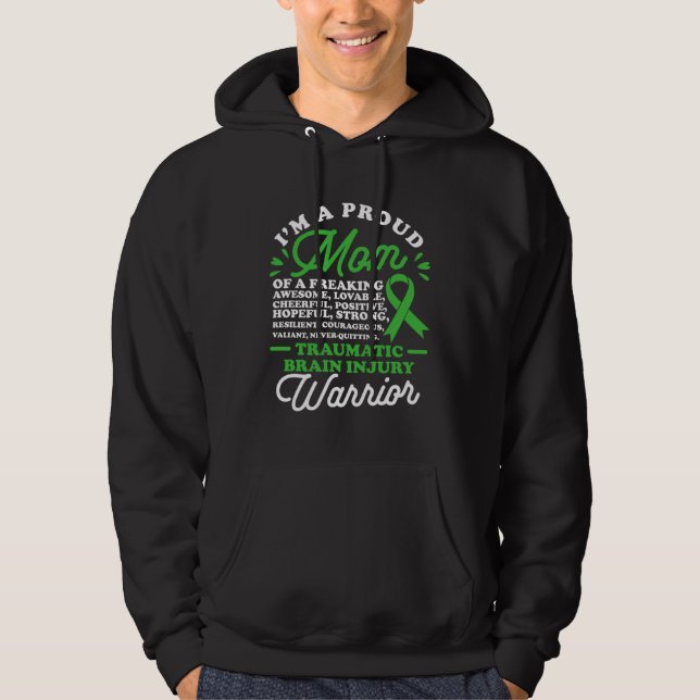 A Proud Mom Traumatic Brain Injury a TBI Warrior Hoodie (Vorderseite)