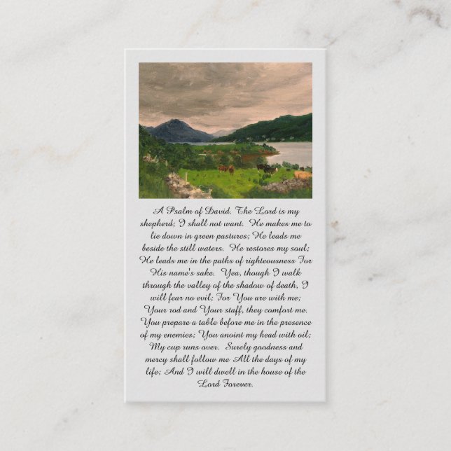 A Psalm of David Celebration of Life Prayer Card Visitenkarte (Vorderseite)