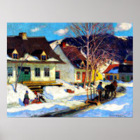 A Quebec Village Street - Clarence Gagnon Kunstwer
