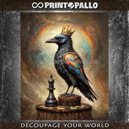 A Rainbow Raven King of Chess - Tissue Paper Seidenpapier
