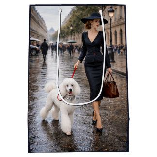 A Rainy Day In Paris, Poodle Mittlere Geschenktüte