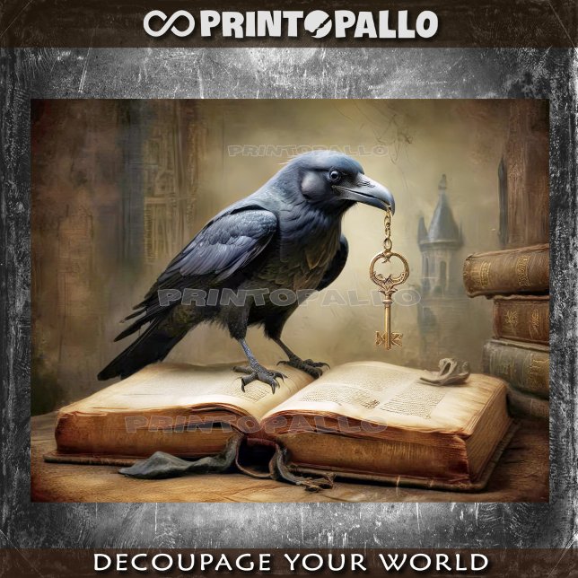 A raven and the key to knowledge seidenpapier (Von Creator hochgeladen)