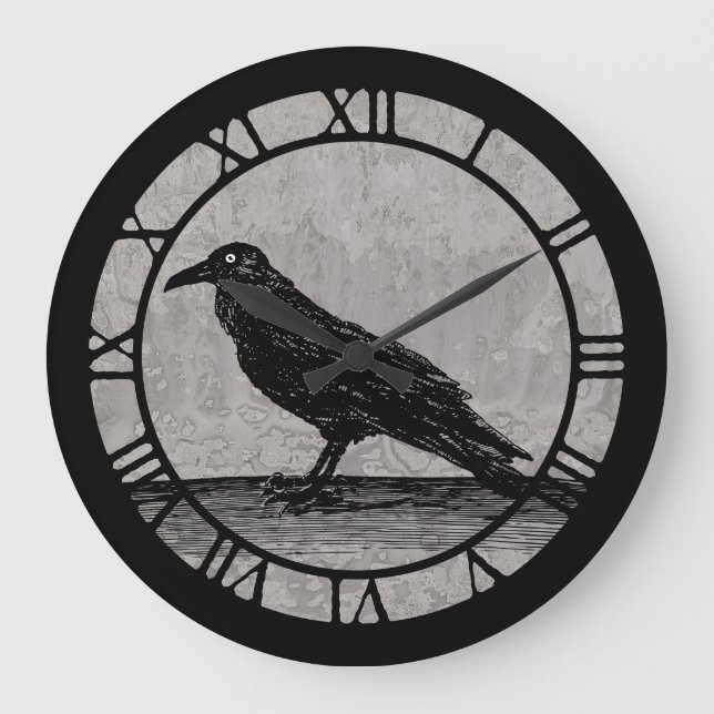 A Raven Große Wanduhr (Vorderseite)
