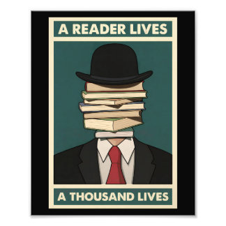 A Reader Lives a Thousand Lives Bibliophile Wisdom Fotodruck