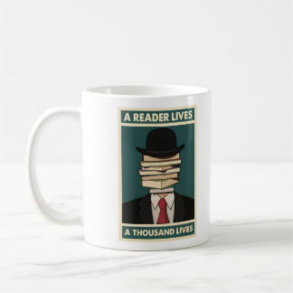 A Reader Lives a Thousand Lives Bibliophile Wisdom Kaffeetasse