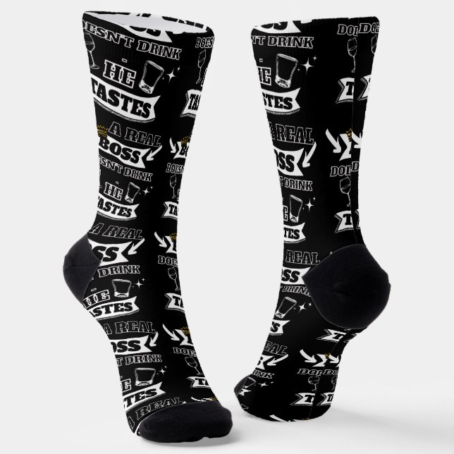 A Real Boss (For Him) Quote Socken (Gewinkelt)