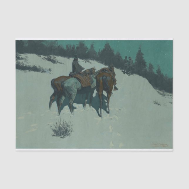 A Reconnaissance by Frederic Remington Seidenpapier (Vorderseite)