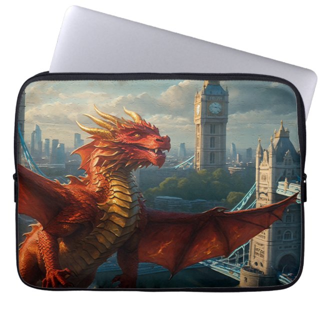 A Red Scottish Dragon Warms London Laptopschutzhülle (Vorderseite)