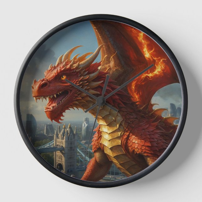 A Red Welsh Dragon Terrorizes London Uhr (Vorderseite)