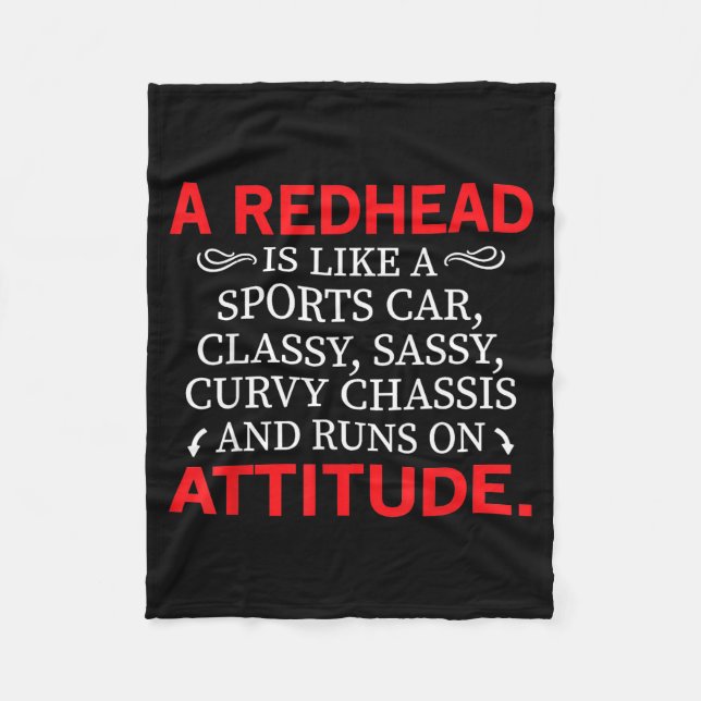 A Redhead Is Like A Srts Car Cly Sy Curvy Chis  Fleecedecke (Vorderseite)