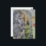 A Retro Girl Catching Butterflies Postkarte<br><div class="desc">A collage made and photographed by Angelandspot in the year 2026 with vintage images from a magazine from the 1980s era</div>