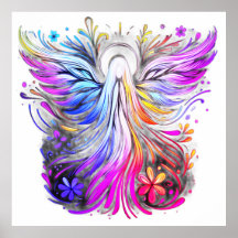A Retro Style Pastel Colored Angel Wall Poster