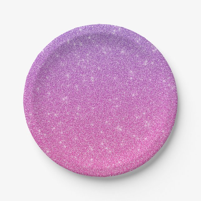 A round plate with a gradient purple to pink pappteller (Vorderseite)