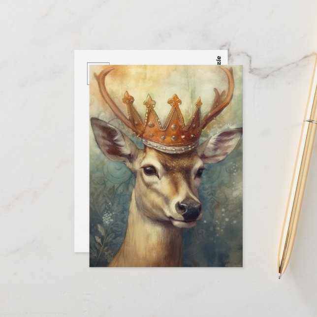 A Royal Deer Postkarte (Vorderseite/Rückseite Beispiel)