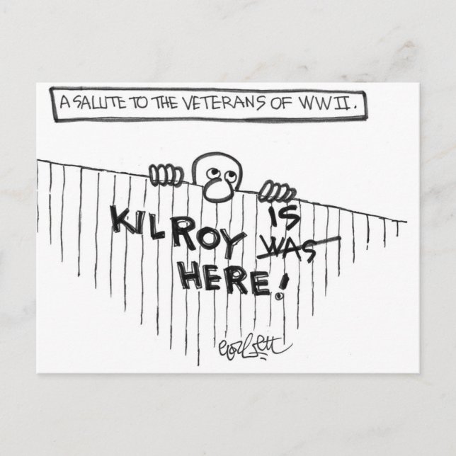 A Salute to Veterans of WWII (Kilroy) Postkarte (Vorderseite)