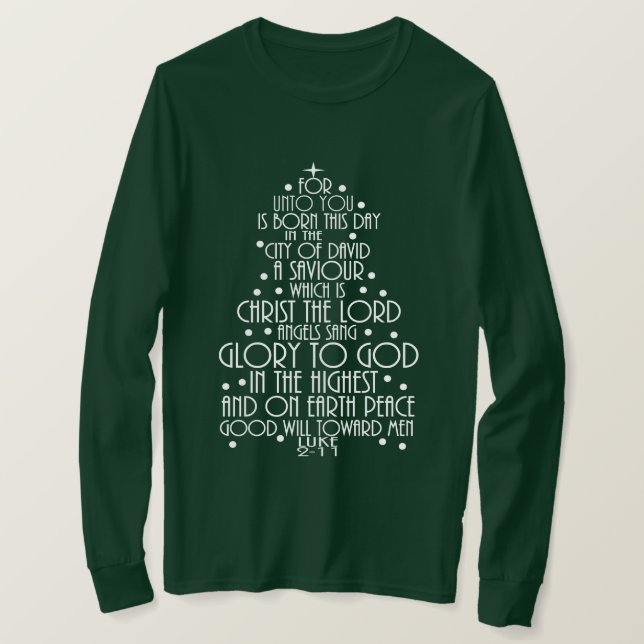 A Savior is Born Luke 2-11 Christmas Tree Shirts (Design vorne)