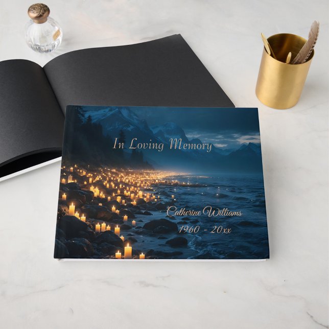 A sea of candlelights on the beach, condolence  gästebuch (Von Creator hochgeladen)