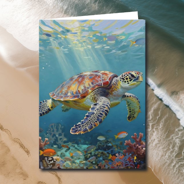 A Sea Turtle Themed Birthday Karte (Von Creator hochgeladen)