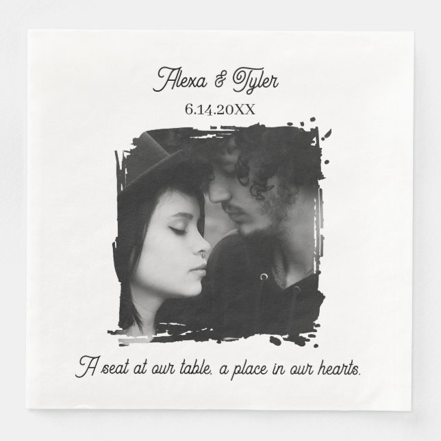 A Seat at our Table | Photo Template Wedding Serviette (Vorderseite)