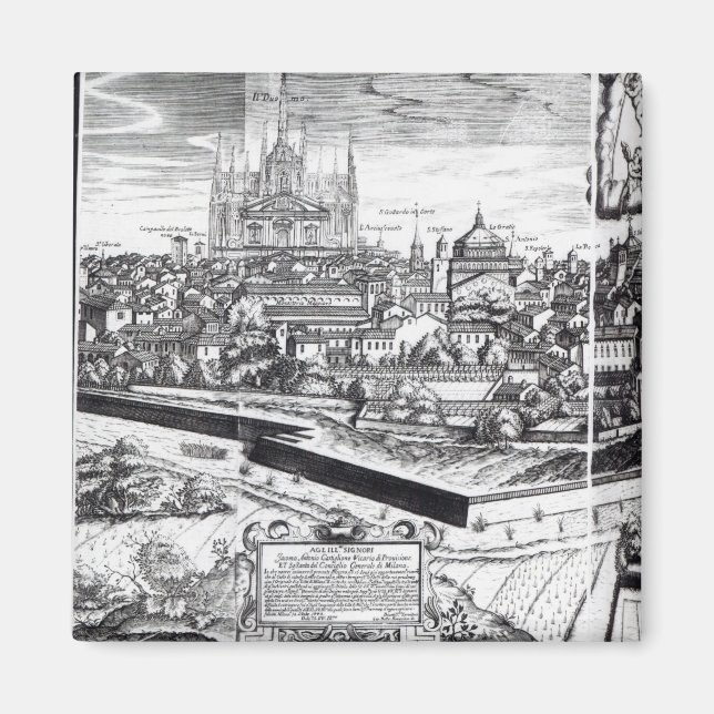 A Section of a Map of Mailand, 1640 Magnet (Vorne)
