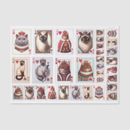 A Set of Vintage Inspired Cat Themed Playing Cards Seidenpapier