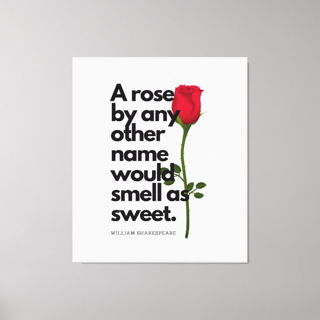 A SHAKESPEARE POEM AND A ROSE  Canvas Print Leinwanddruck (Vorderseite)