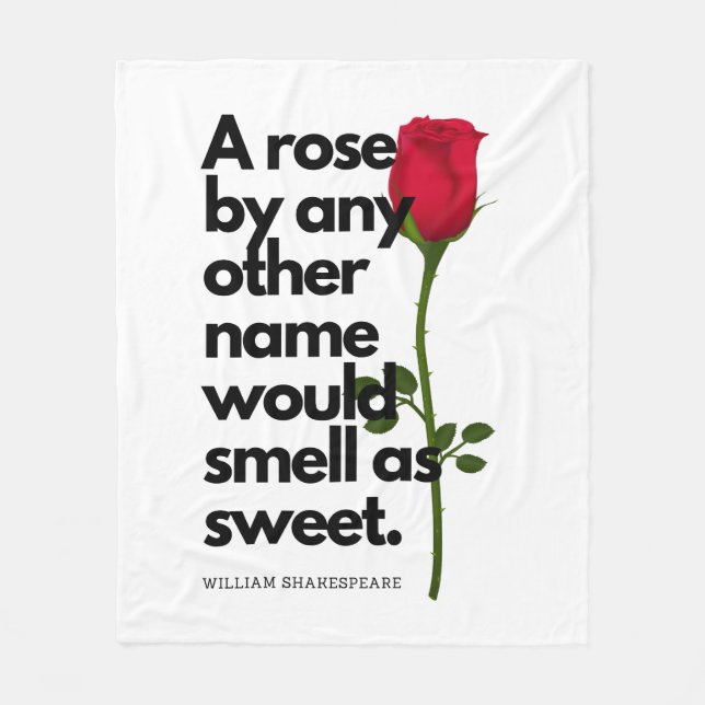 A SHAKESPEARE POEM AND A ROSE  Fleece Blanket  (Vorderseite)