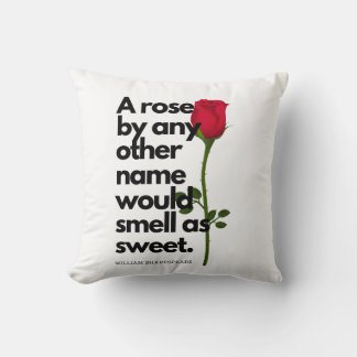 A SHAKESPEARE POEM AND A ROSE  Throw Pillow Kissen