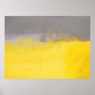 'A Simple Abstrct' Graue und gelbe Art Poster