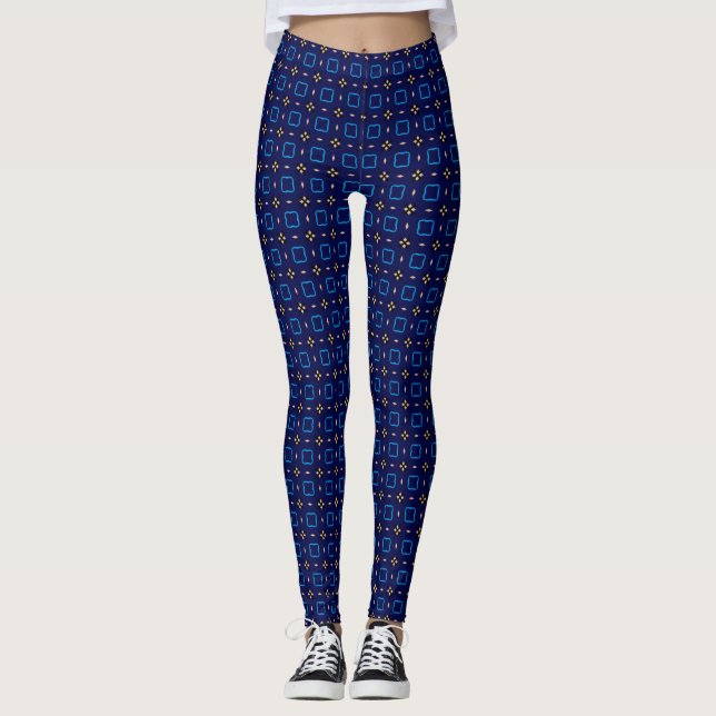A simple blue and khaki seamless patterned  leggings (Vorderseite)